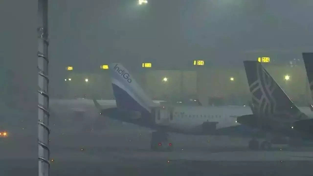 Over 100 flights delayed at Delhi airport due to bad weather; visibility drops to zero