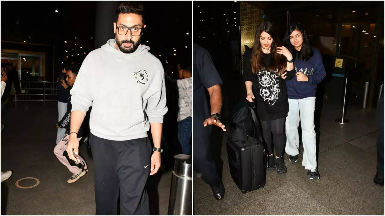 Abhishek, Aishwarya and Aaradhya return to Mumbai