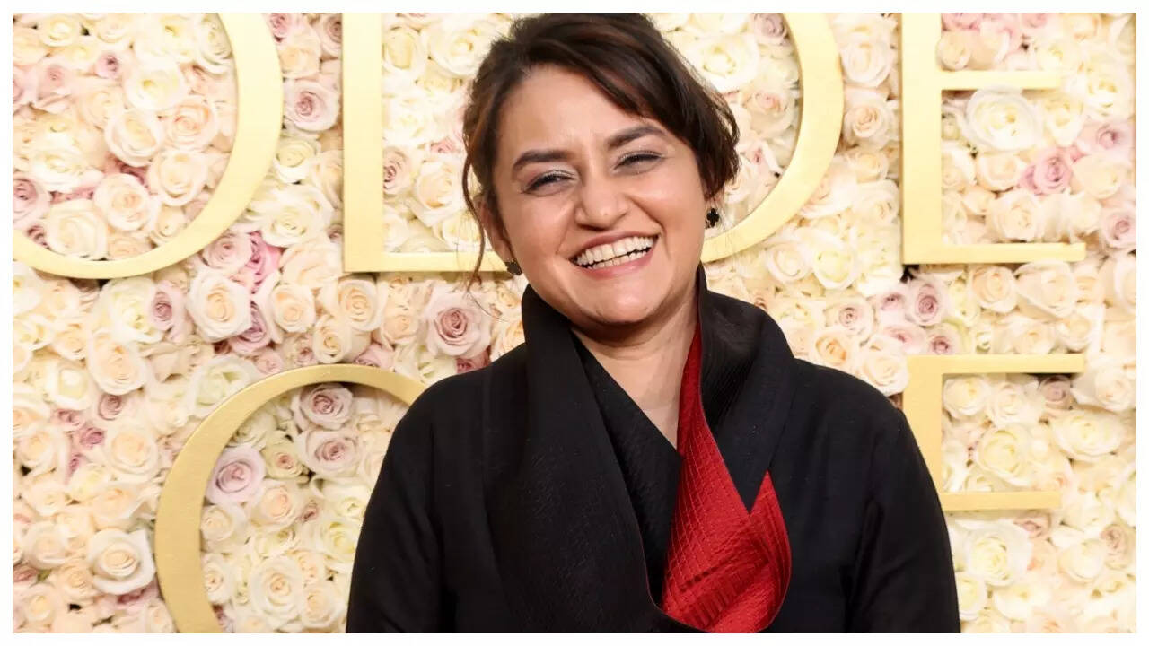 Payal Kapadia all smiles on Golden Globes red carpet