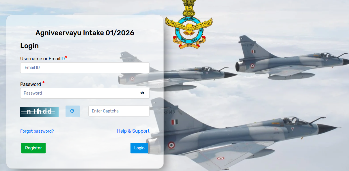 IAF Agniveervayu 01/2026 registration window opens at agnipathvayu.cdac.in: Direct link to apply here