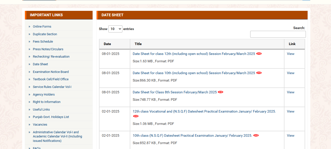 Punjab class 10, 12, and 8 exam date sheets 2025 released at pseb.ac.in: Check complete timetable here