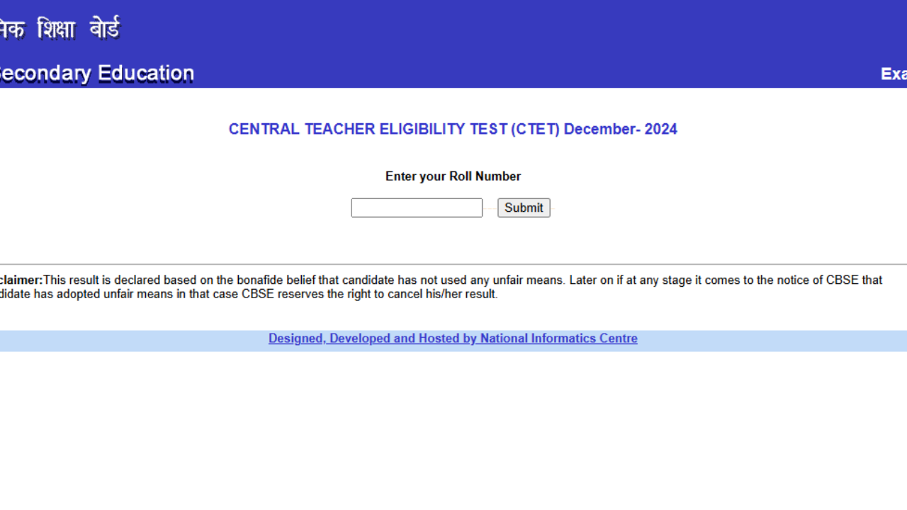 CTET December Result 2024 declared at ctet.nic.in, check direct link here