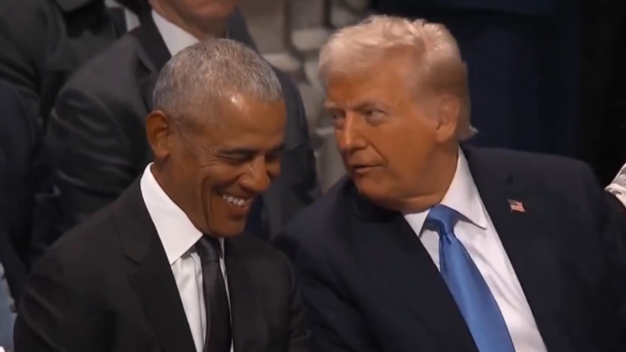 Watch: Trump and Obama share laughs at Jimmy Carter's funeral