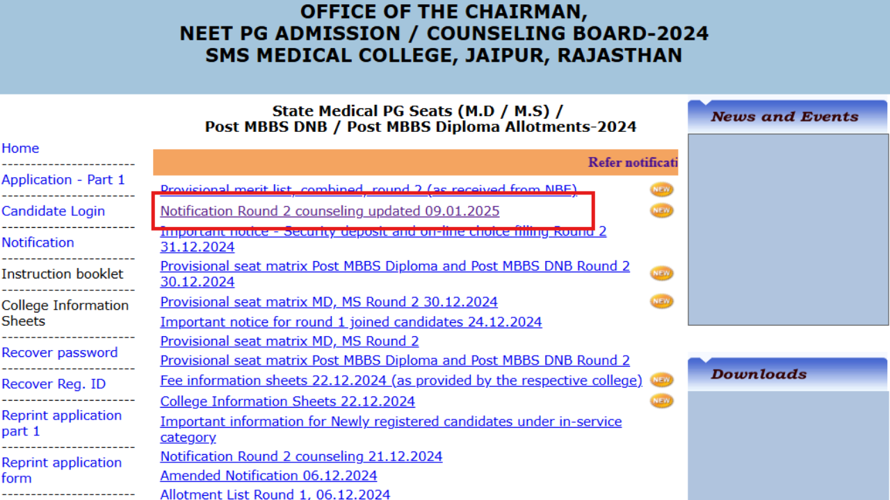 Rajasthan NEET PG Counselling 2024 round 2 schedule revised, check details here