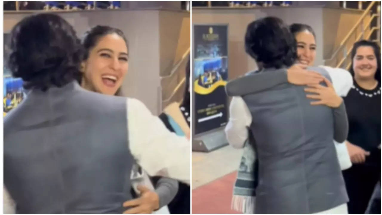 Video; Saif Ali Khan- Sara Ali Khan share adorable hug