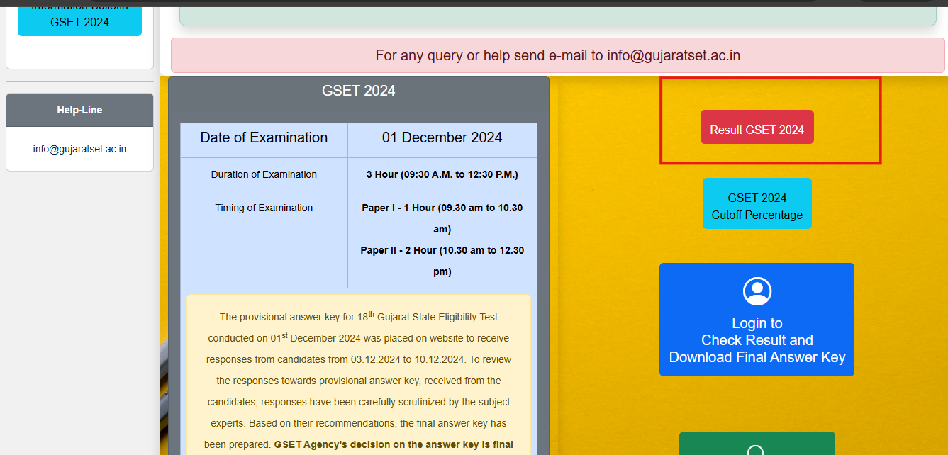 GSET 2024 result declared at gujaratset.ac.in: Direct link to check here