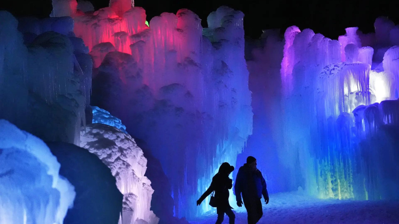 A winter wonderland of 25 million pounds of ice: Majestic ice castles open in New Hampshire