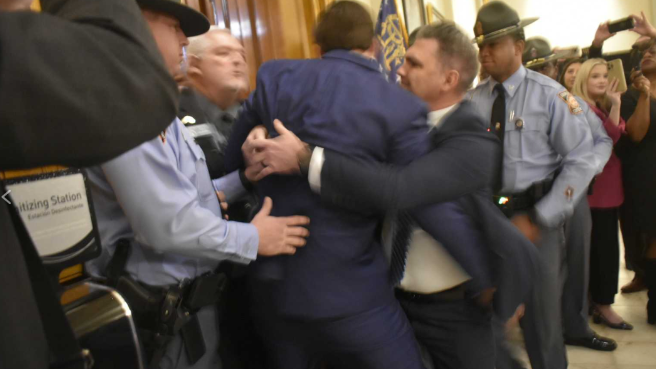 Georgia senator Colton Moore arrested after showdown over chamber entry