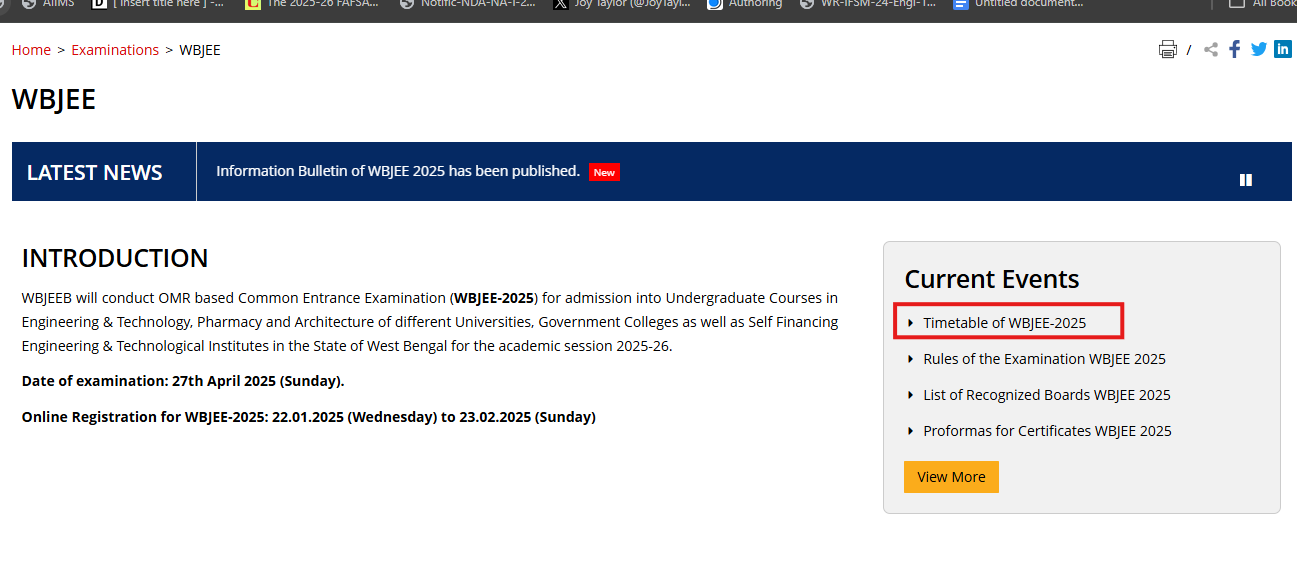 WBJEE 2025 schedule released at wbjeeb.nic.in: Check complete schedule here