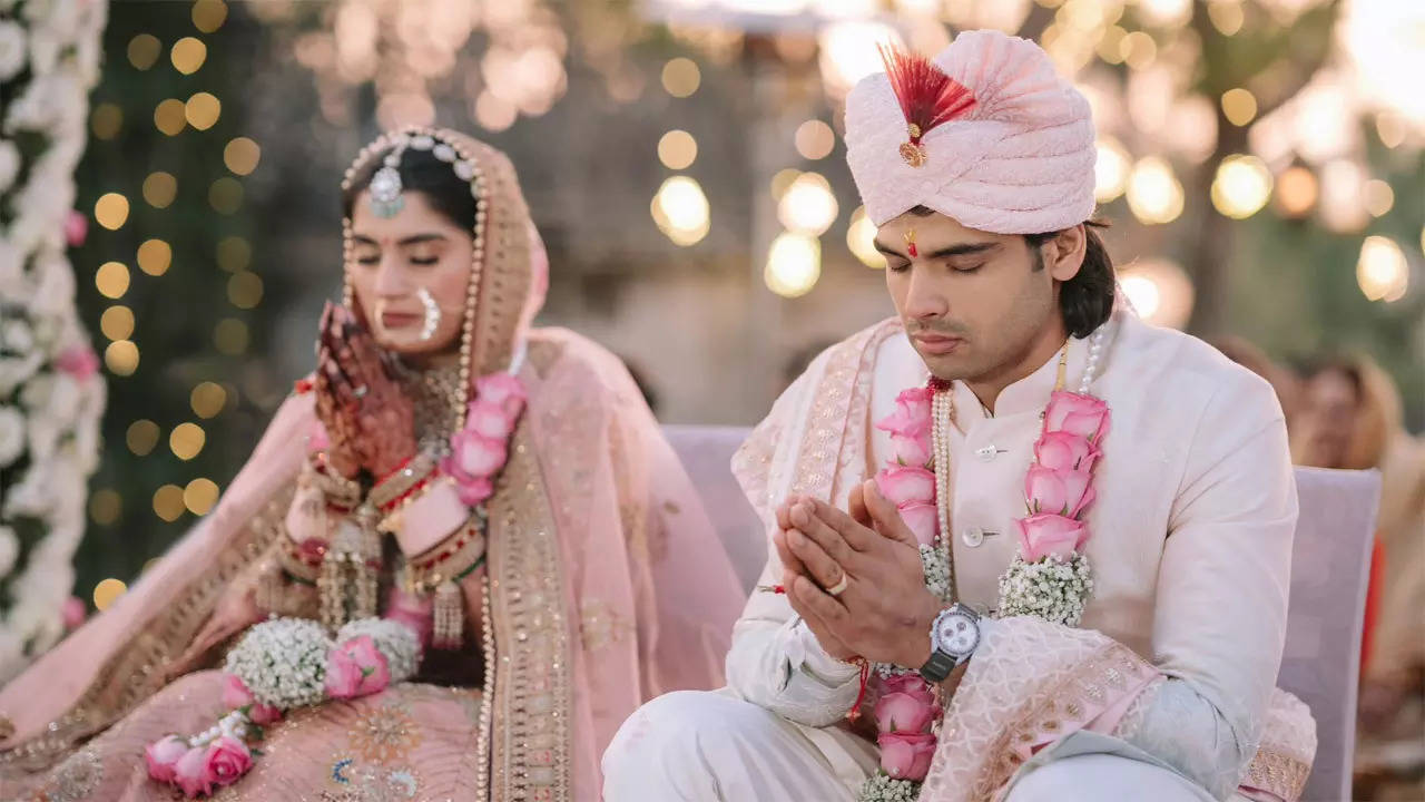 Neeraj Chopra ties knot with Himani Mor: 'Bound by love, happily ever after'