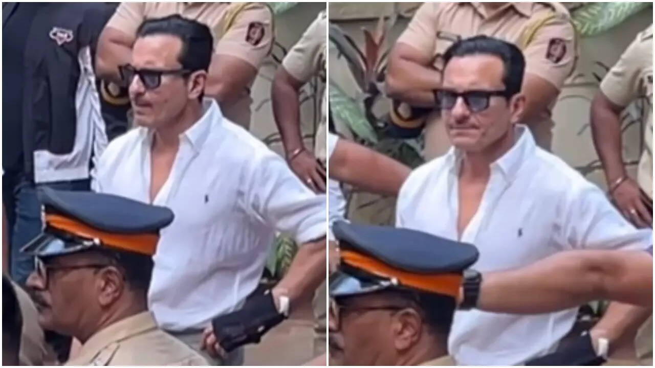 Saif returns home with visible bandage- See video