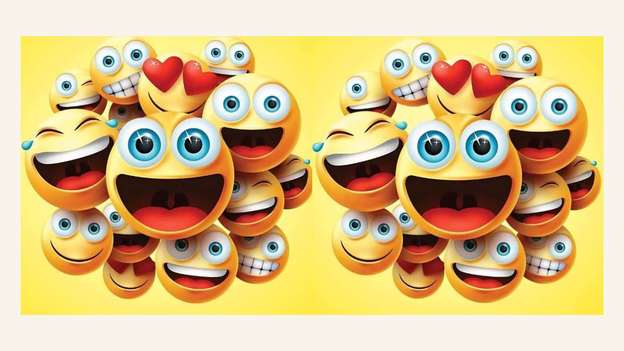 Find the difference: Can you spot 2 differences in this smiley picture?