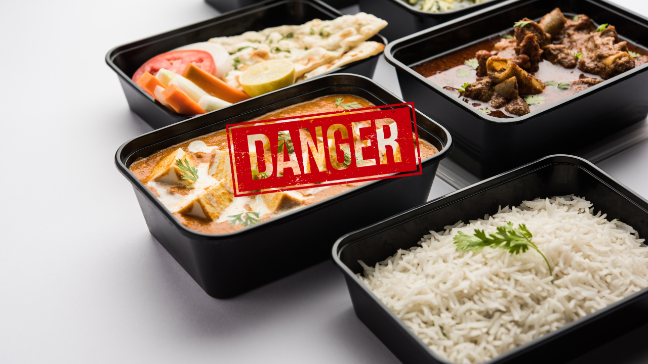 Can black plastic containers used for food delivery cause cancer?