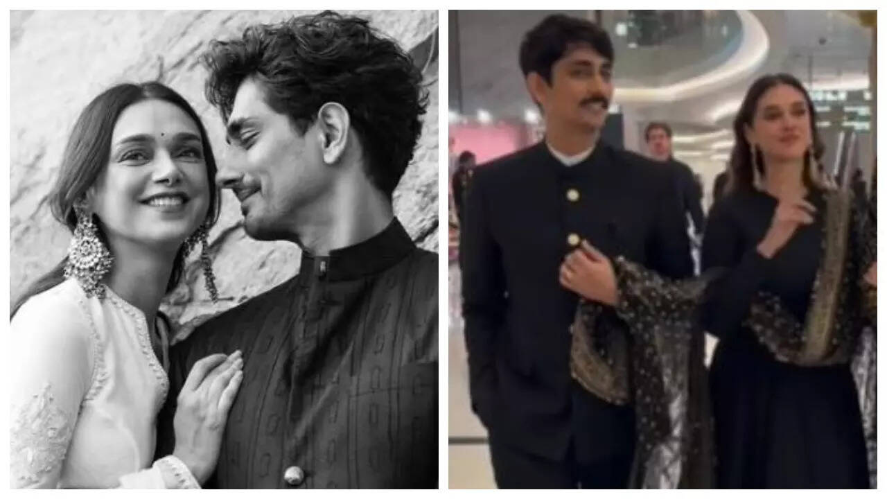 Siddharth lovingly holds wife Aditi's dupatte; fans REACT