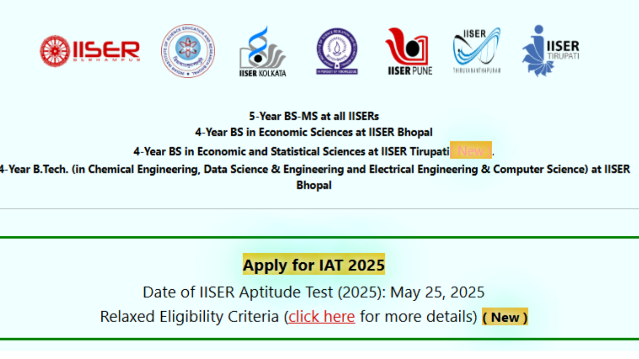 IISER IAT 2025: Exam on May 25, registration begins March 5