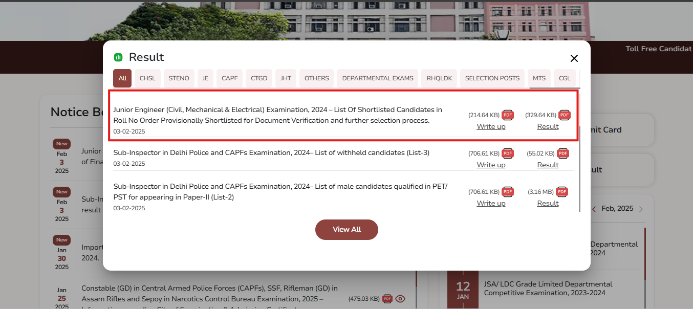SSC JE paper 2 result 2024 released at ssc.gov.in: Direct link to check here