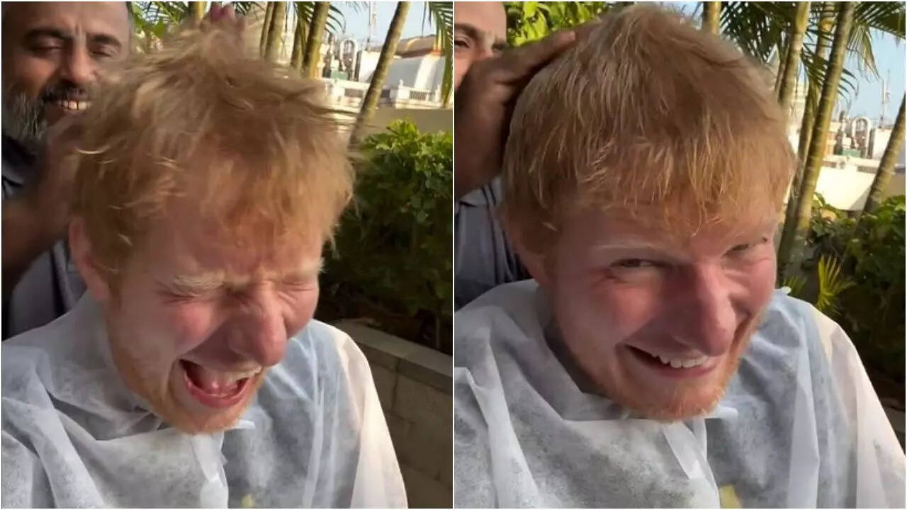 Ed Sheeran enjoys traditional Indian champi: Watch