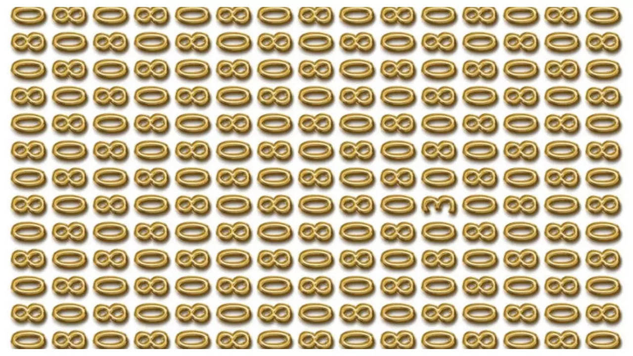 Optical illusion: Only those with sharp vision can spot the hidden ‘3’ in a sea full of golden identical numbers