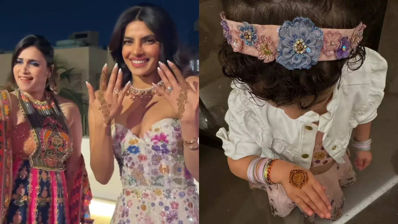 Priyanka dances with Mannara; Malti flaunts her mehendi