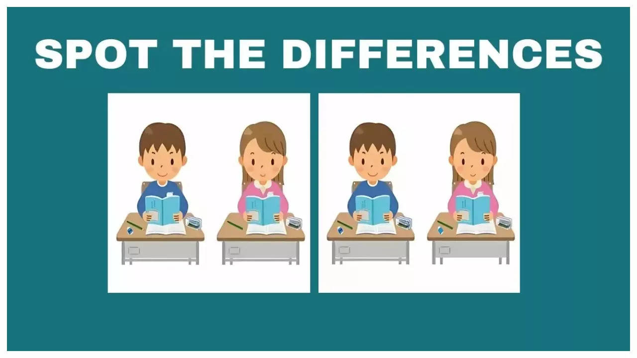 Optical illusion: Only an intelligent person can spot 3 differences between the kids reading pictures in 14 seconds