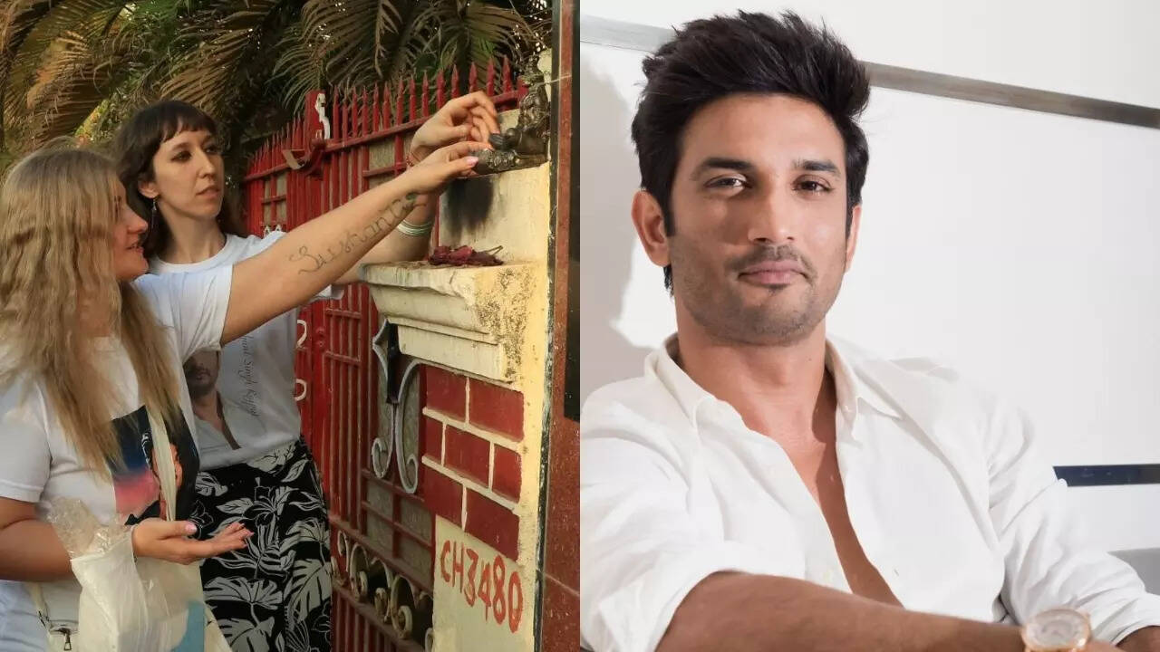 Sushant's fans light candle outside his house on V-day