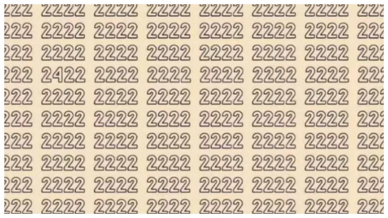 Optical illusion: Only a genius can spot the odd number hidden among a sea of identical “2222s”