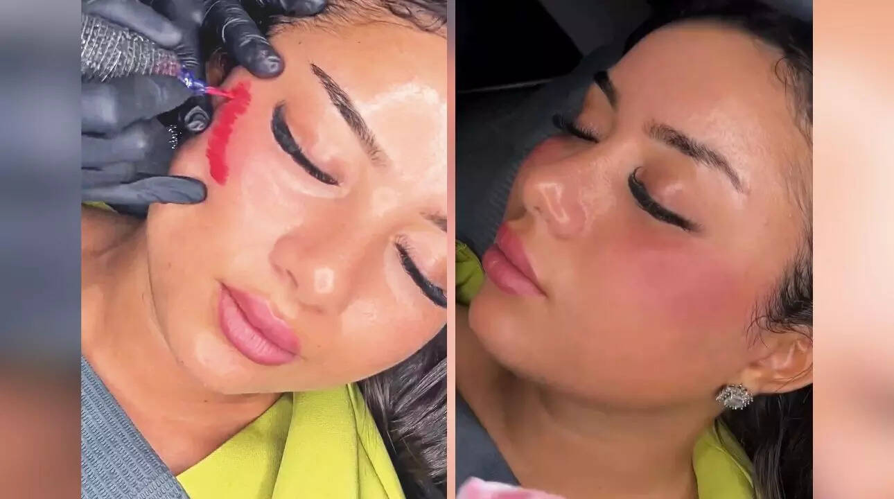 Cheek blush tattoo