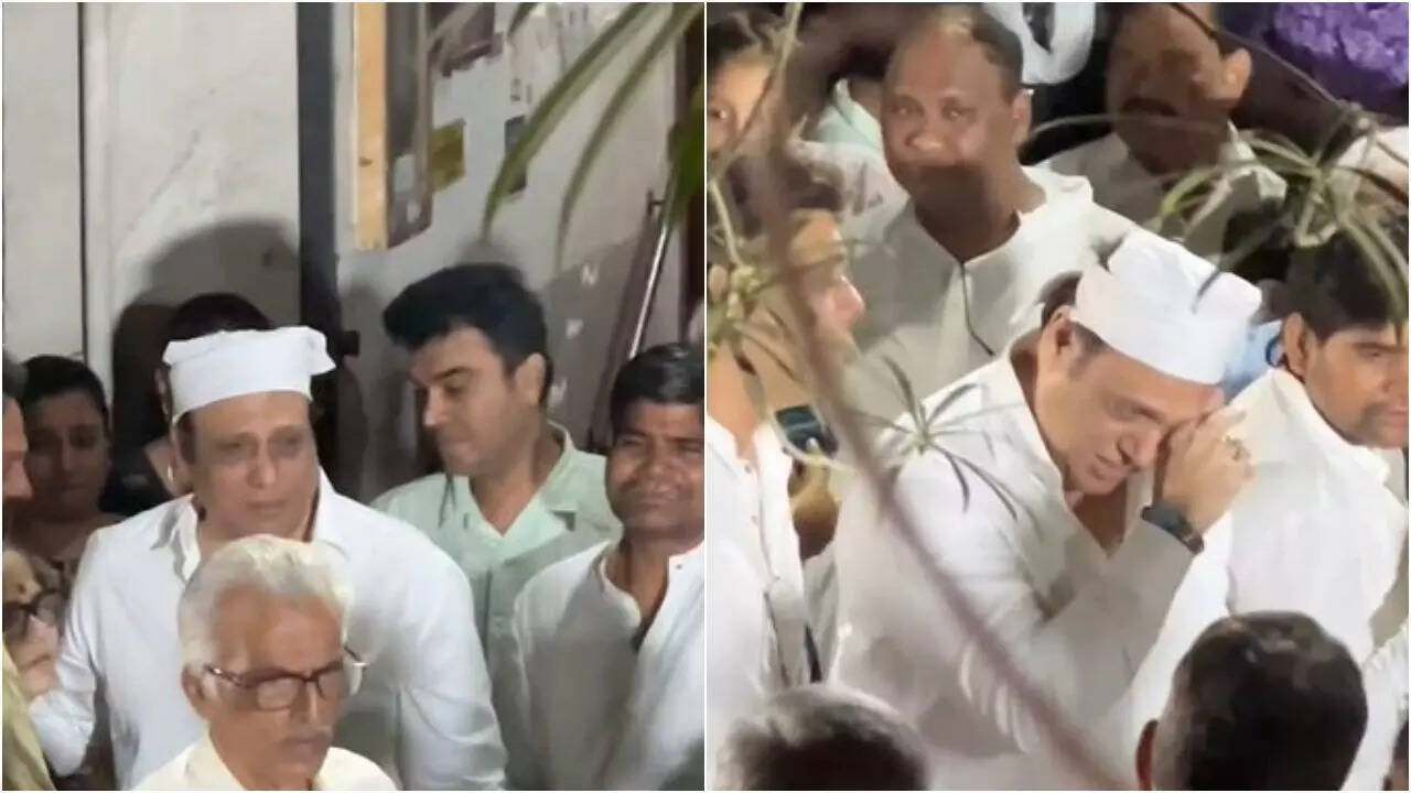 Govinda looks distraught as he bids farewell to Shashi Prabhu