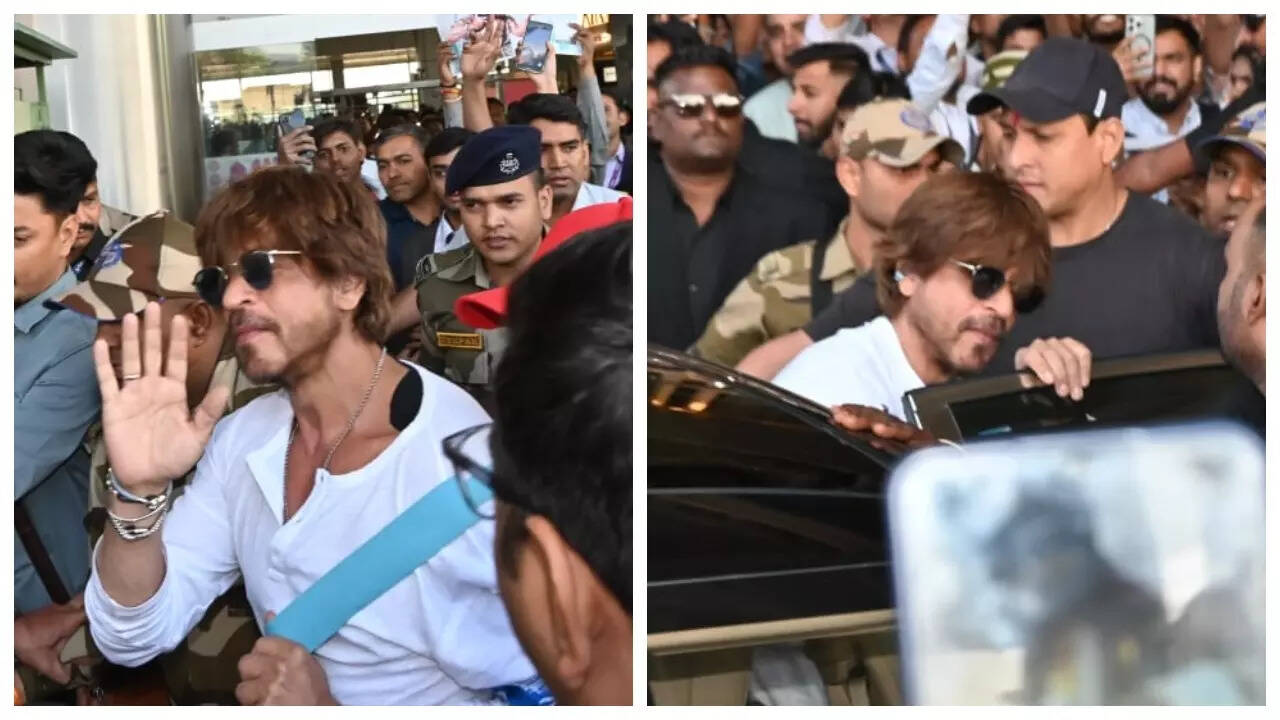 SRK receives grand welcome at Jaipur airport: PICS