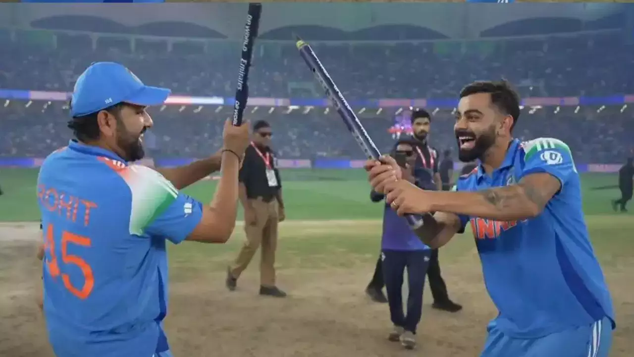 Dandiya with stumps! Virat, Rohit light up celebration – Watch