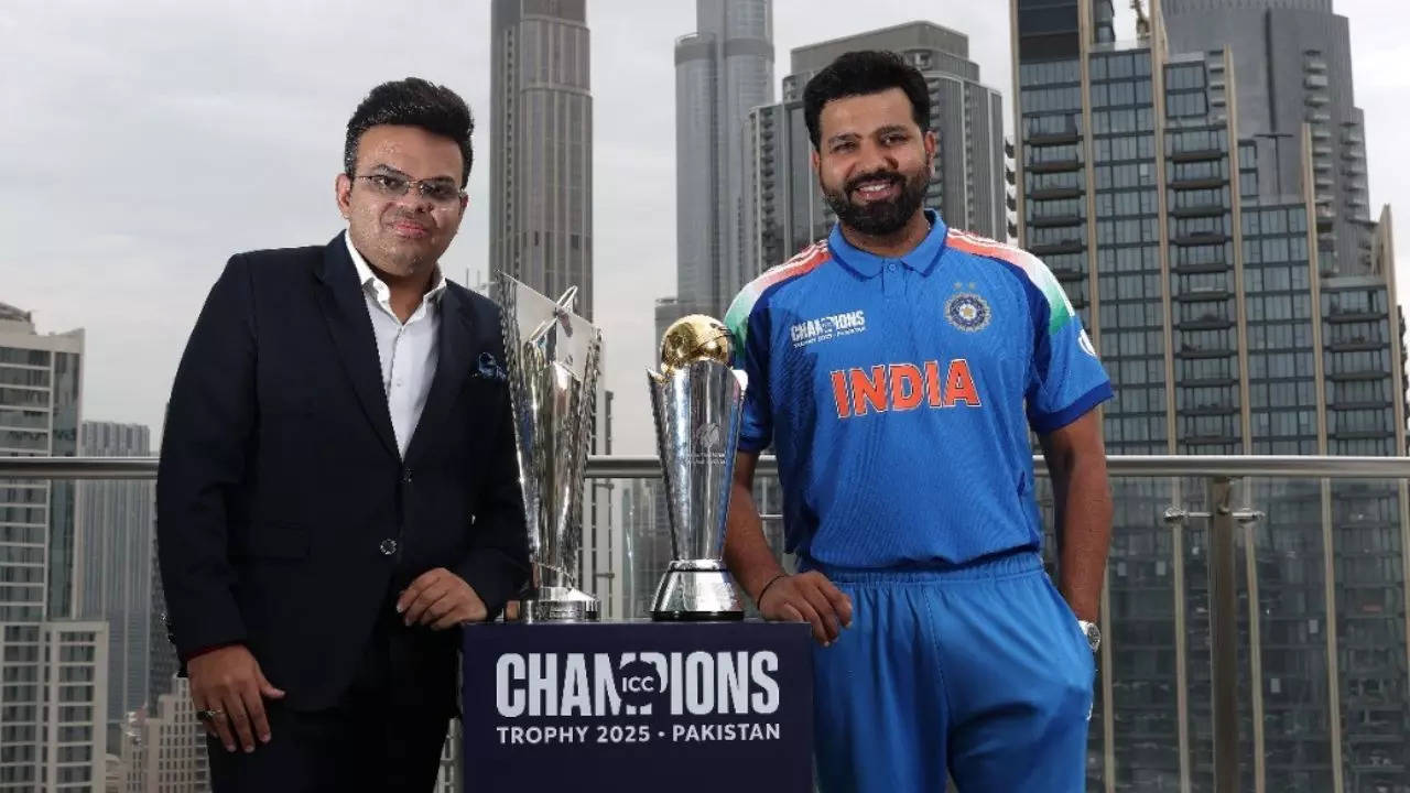 Watch: Rohit, Jay Shah display India's recent ICC trophies