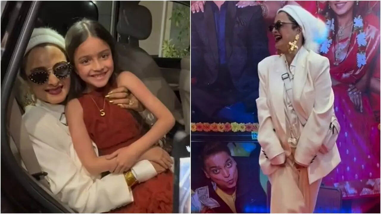 Rekha melts hearts with warm gesture towards a child