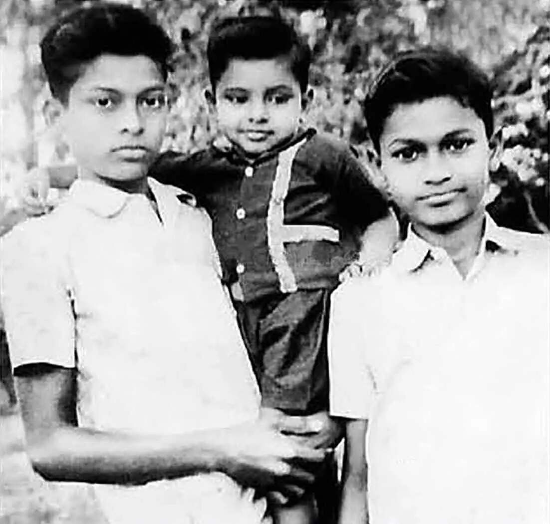 Pawan Kalyan (centre) with brothers Chiranjeevi and Naga Babu