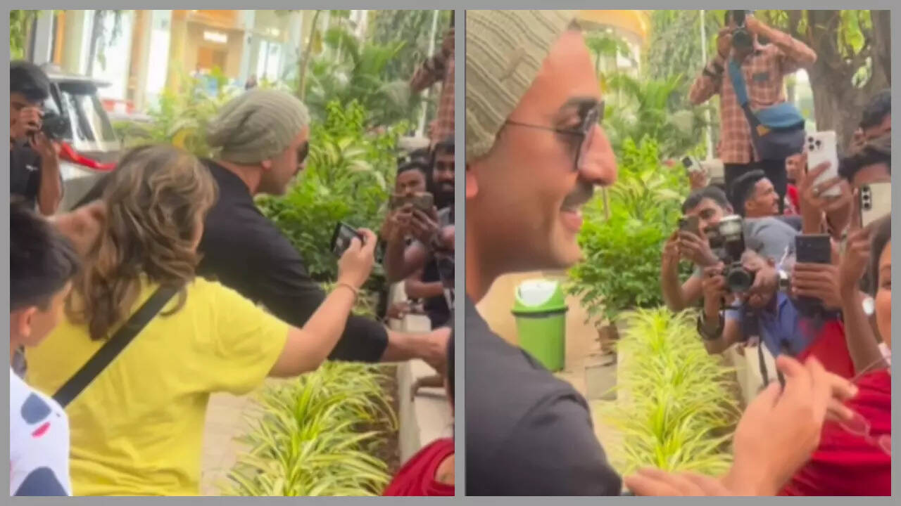 Ranbir clicks selfies and shakes hands with fans: WATCH