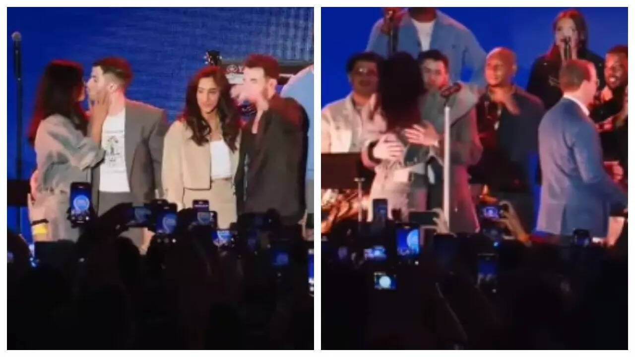 Priyanka and Nick kiss onstage and paint the town red