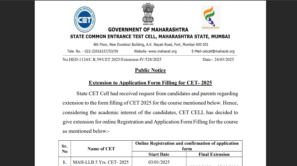MAH LLB CET 5-year and LLB 3-year registration deadline extended again: Check important dates and direct link to apply here