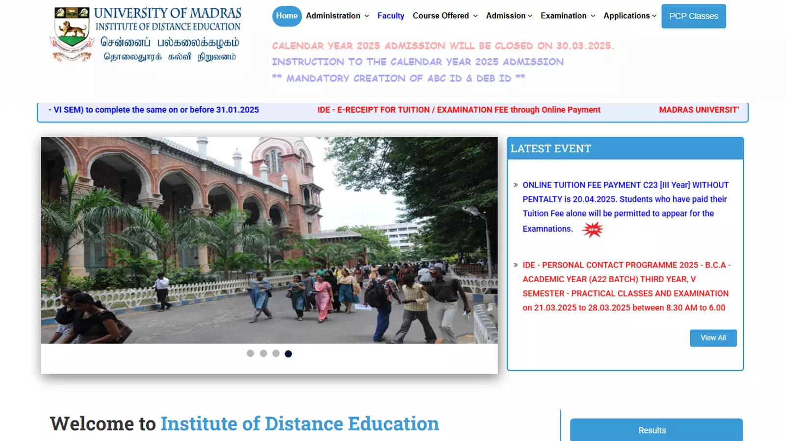 Madras University IDE results for June 2025 exams expected shortly; visit ideunom.ac.in