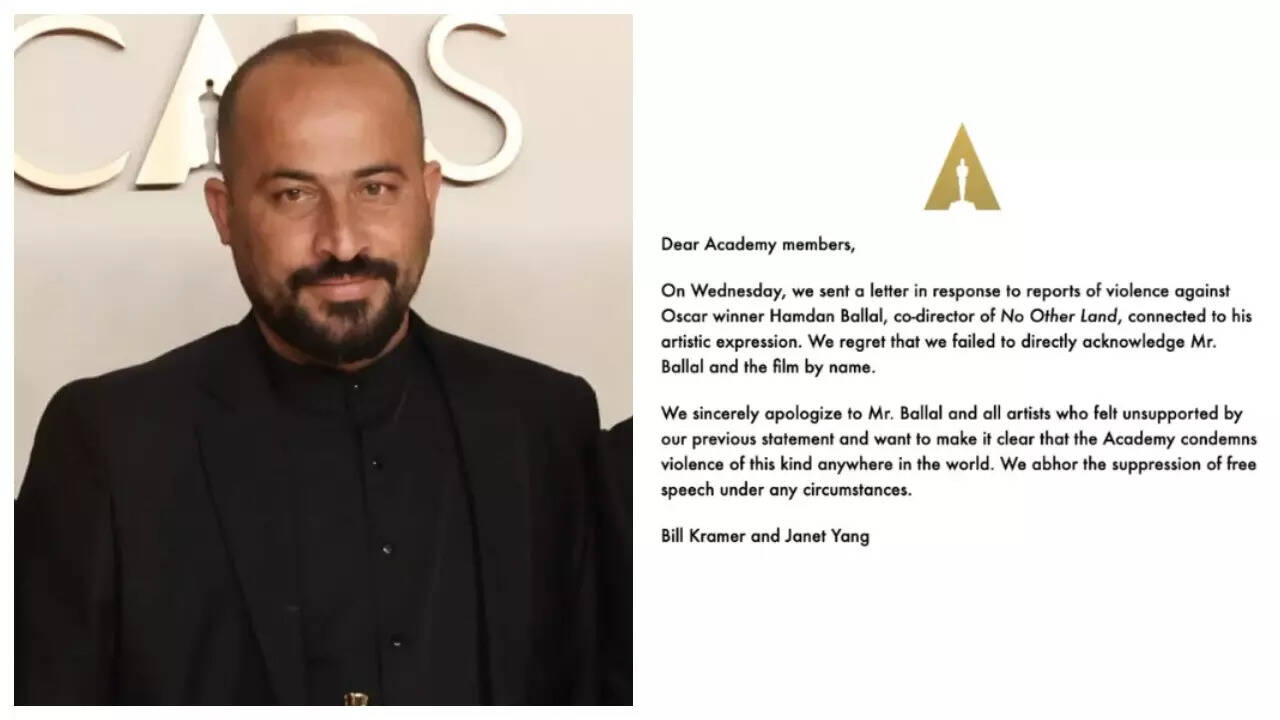 The Academy apologizes to director Hamdan Ballal