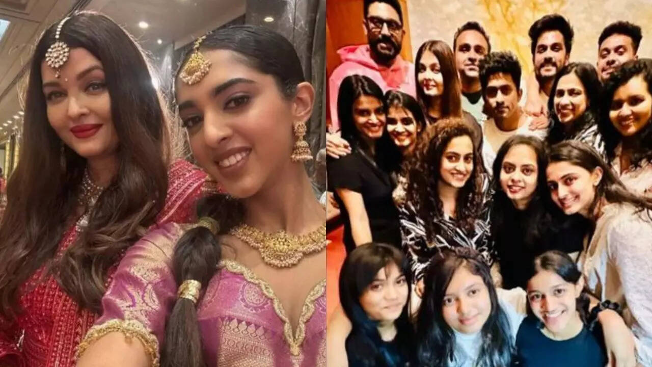 Aishwarya attends cousin’s wedding with hubby and daughter