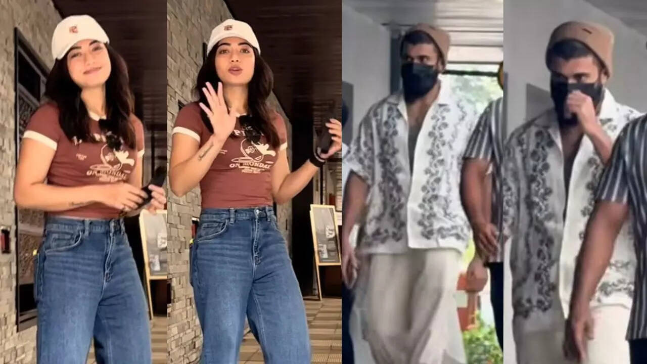 Rashmika spotted on a lunch date with rumoured beau Vijay