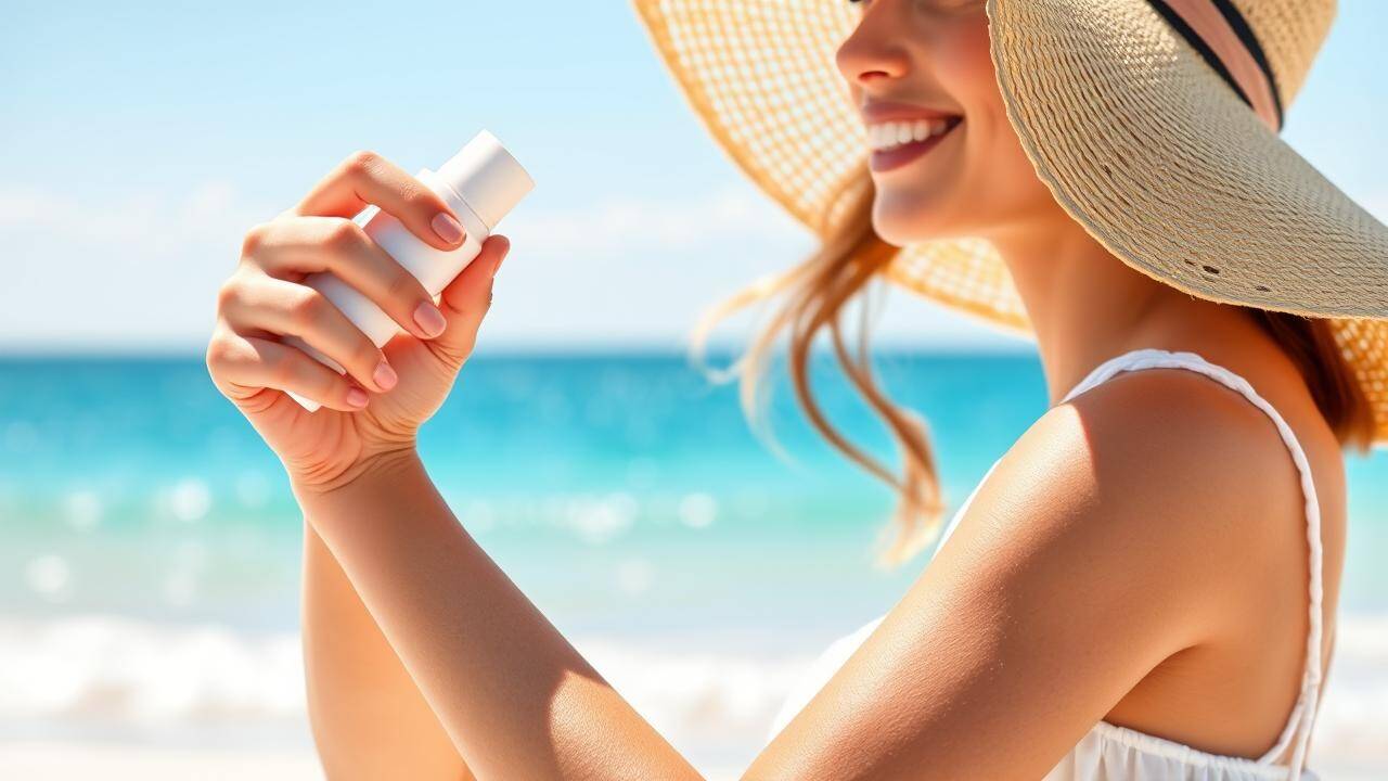 Sunscreen on a Sunny Beach Day