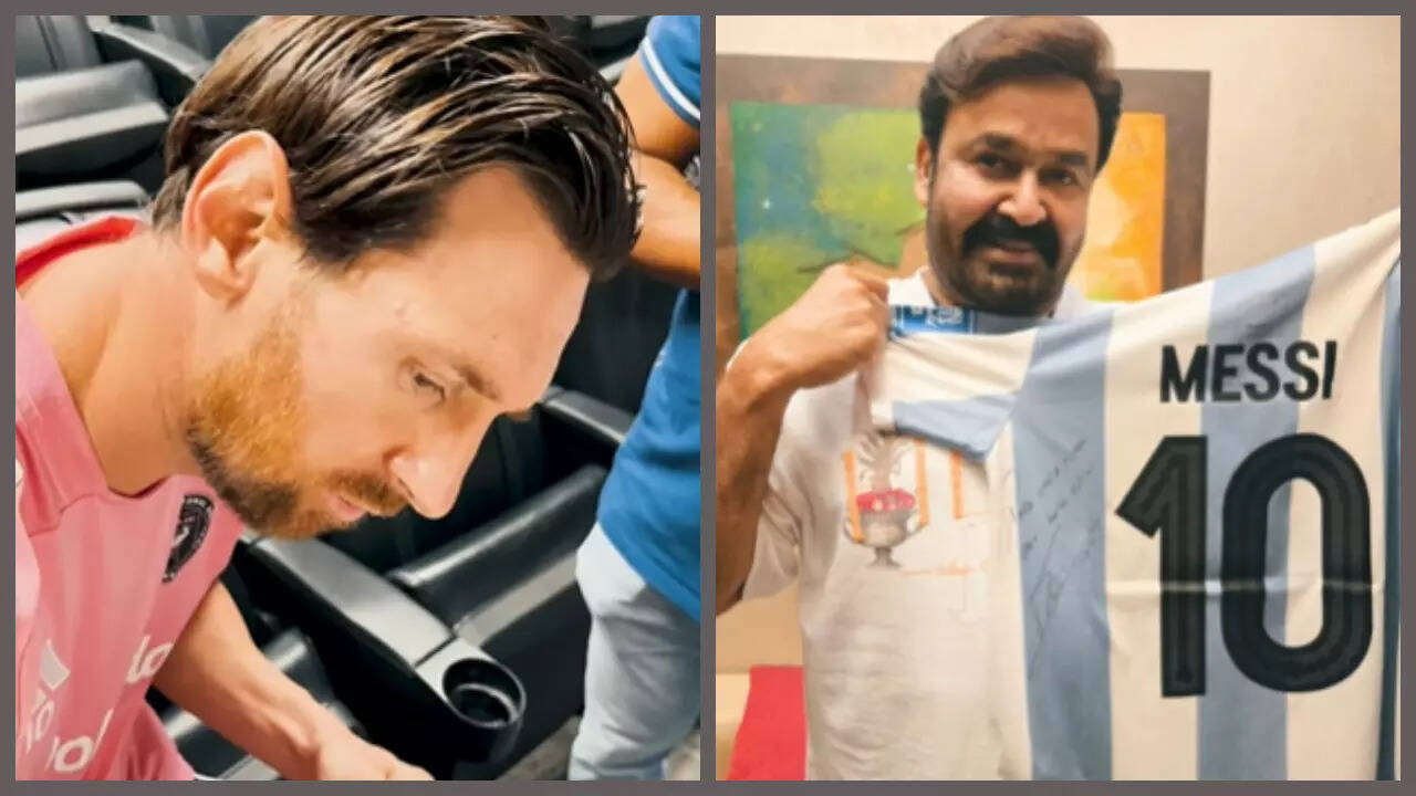 Mohanlal scores signed jersey from Lionel Messi; fans REACT
