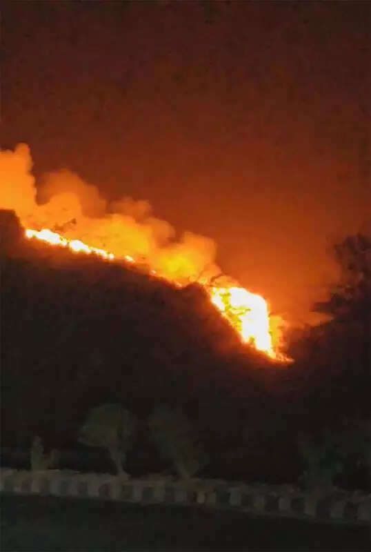 Waste pile catches fire at Bandhwari landfill in Gurgaon
