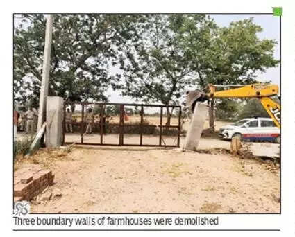 Farmhouses to road network: 3 unauthorised colonies built around Sultanpur park razed in Gurgaon