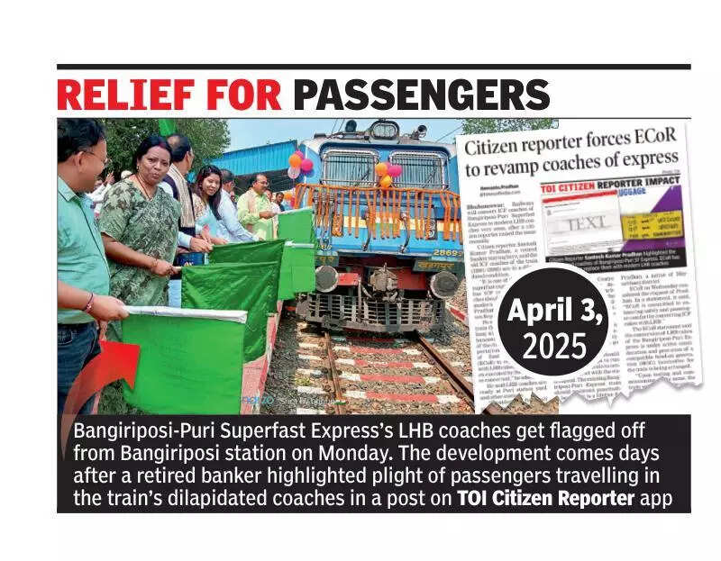 Citizen reporter pushes rlys to upgrade coaches of Puri to Bangiriposi express