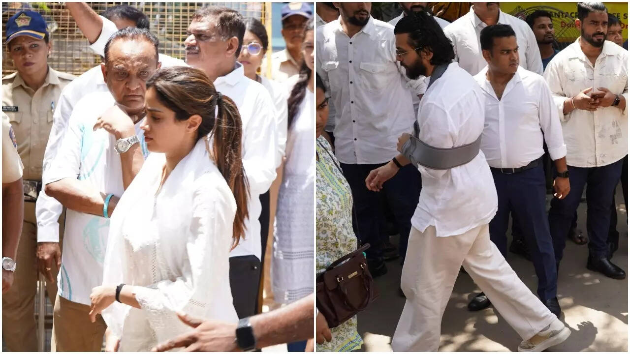 Emotional Janhvi attends her grandmother’s last rites