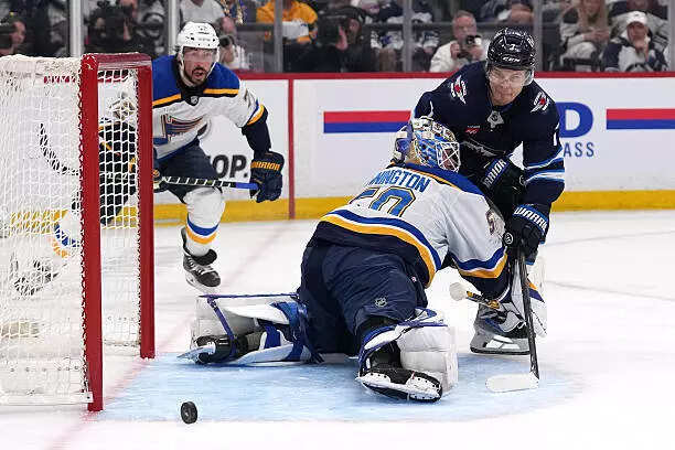 ​Winnipeg Jets celebrates after scoring a goal during the third period in Game Seven​