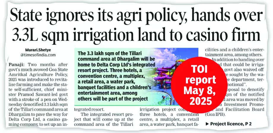 Can’t convert irrigation areas for non-farm use, want report: Goa agriculture minister Ravi Naik