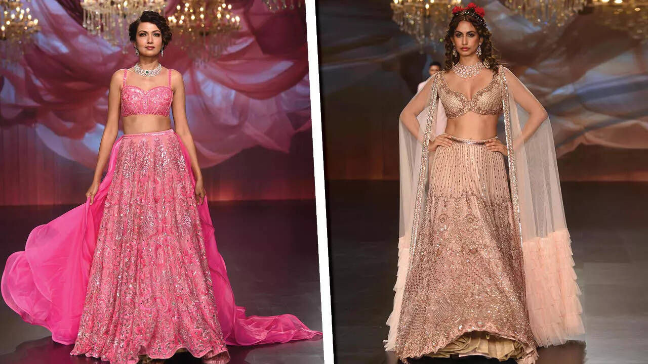 Sanea Sheikh and Anjali Schmuck in Neeta Lulla designs