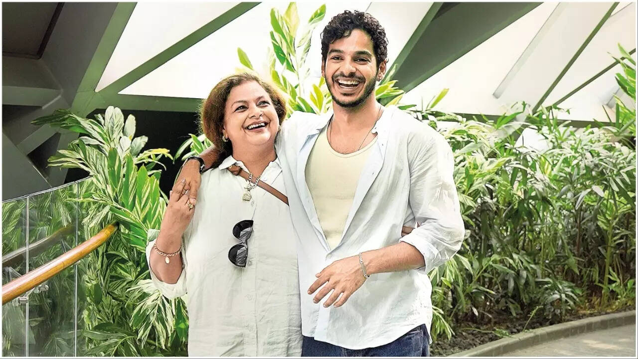 Ishaan Khatter and his mom Neliima Azeem in a candid chat
